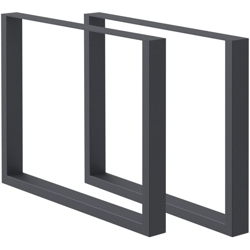 2x Piedi gambe per tavolo acciaio polvere tabella base scorrevoli 80x72cm grigio - ECD GERMANY en oferta