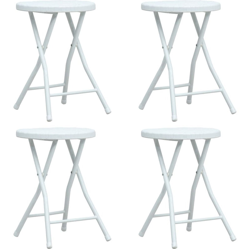 Sgabelli da Giardino Pieghevoli 4 pz Bianchi HDPE in Rattan - ASUPERMALL en oferta