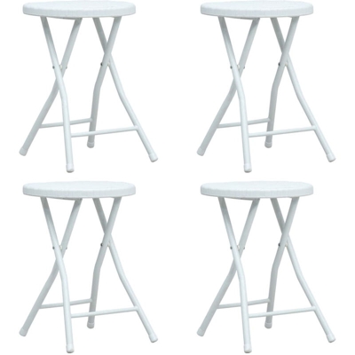 Sgabelli da Giardino Pieghevoli 4 pz Bianchi HDPE in Rattan - ASUPERMALL