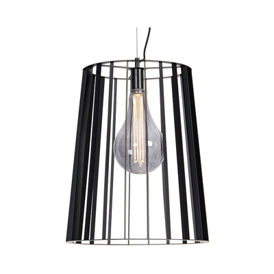 Lampada a sospensione grande wieza - rustico - Acciaio - Nero - Tondo/Oblungo Max. 1 x Watt - Qazqa