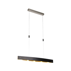 Lampada a sospensione lio - Moderno - Acciaio - Nero/Oro - Oblungo Non sostituibile Max. 1 x 25 Watt - Qazqa precio