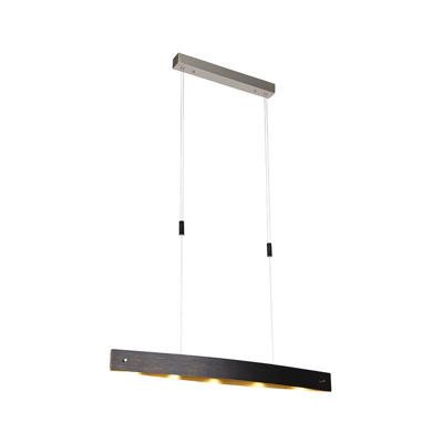 Lampada a sospensione lio - Moderno - Acciaio - Nero/Oro - Oblungo Non sostituibile Max. 1 x 25 Watt - Qazqa