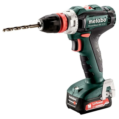 Metabo Trapano-avvitatore a batteria BS 12 Q, 12V 2x2Ah Li-Ion, Caricabatteria SC 30, Valigetta in plastica - 601037500