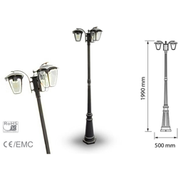 V-tac - Palo Da Terra Lampada Per Giardino Esterno IP44 Altezza 1990mm Tripla E27 Colore Nero SKU-7063 en oferta