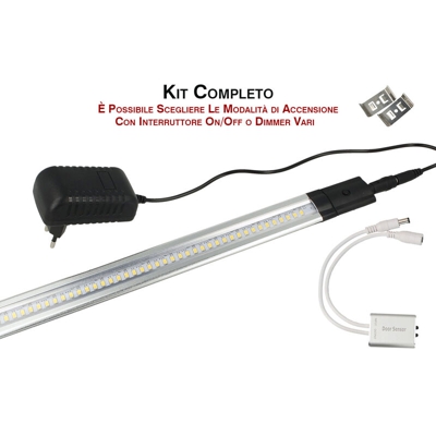 Kit Barra Led Con Sensore Door Apertura Anta 50cm Luce Calda Alimentatore Compreso Per Cucina Sottopensile Mobile ect. - LEDLUX