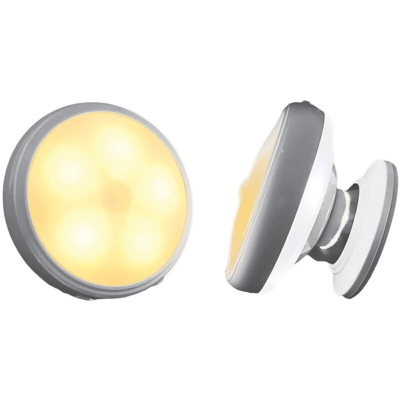 Faretto Led Luce Notturna Bianco Caldo Sensore di Movimento Calamitato Snodabile Rimovibile Ricaricabile USB Batteria Litio 450mAh Per Scala