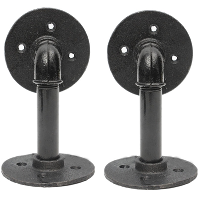 Augienb - Staffe per mensole da pavimento in tubo di ferro 2 pezzi 15 x 8 cm