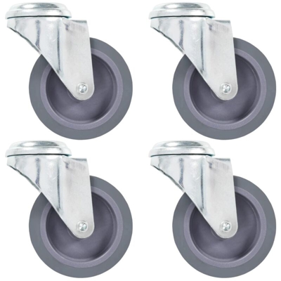 Ruote Girevoli con Foro per Bulloni 4 pz 75 mm - VIDAXL