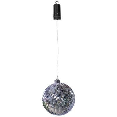 Lampada da Soffitto a LED a Batteria X-Mass Ball Swirl Argento - Luxform