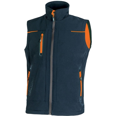 GILET TECNICO IMPERMEABILE, ANTIVENTO E TRASPIRANTE BLACK CARBON ORANGE SOFT SHELL - MODELLO: UNIVERSE U-POWER - Taglia XL