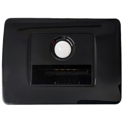 SANDASDON Segnapasso Led Con Sensore Nero 220V 1,6W Freddo 6500K Per Scatola 503 Compatibile Bticino Matix