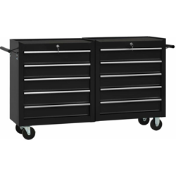 Vidaxl - Carrello Portautensili con 10 Cassetti in Acciaio Nero precio