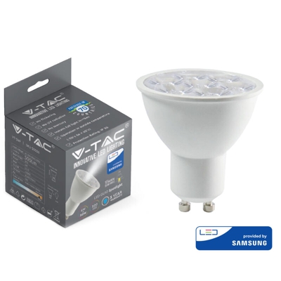 Lampada Led GU10 6W 10 Gradi Angolo Stretto Neutro 4000K Chip Samsung Garanzia 5 Anni SKU-20027 - V-TAC