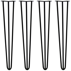 SKISKI LEGS - 4 Gambe per Tavolo a Forcina 71cm 3 Rebbi in Acciaio Nero Spessore 12mm precio