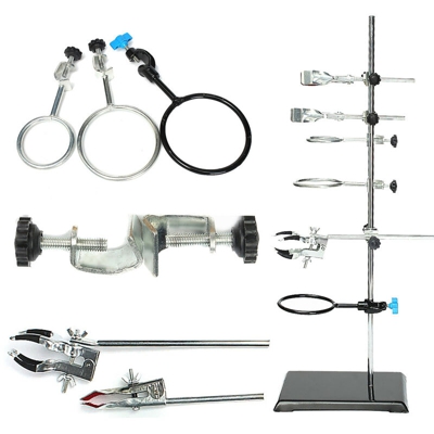 Supporti da laboratorio da laboratorio da 600 mm + supporto per cilindro con morsetto per condensatore da laboratorio da 9 pezzi - AUGIENB