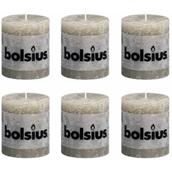 Candela a Pilastro Rustica 80 x 68 mm Ardesia 6 pz - Bolsius precio