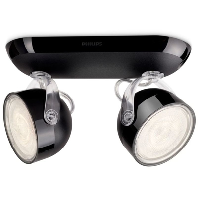 Philips 532323016 Dyna Lampada con 2 Faretti a LED, Nero [Classe di efficienza energetica A] - PHILIPS LIGHTING