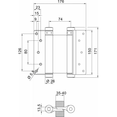 Cerniere Nr.36 In Acciaio Lucido 150 Millimetri - DENI