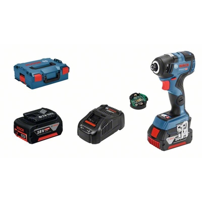 Bosch Avvitatore a Massa Battente a batteria GDR 18V-200 C, 2 x 5,0 Ah Li-Ion batteria, GCY 30-4, L-BOXX - 06019G4100