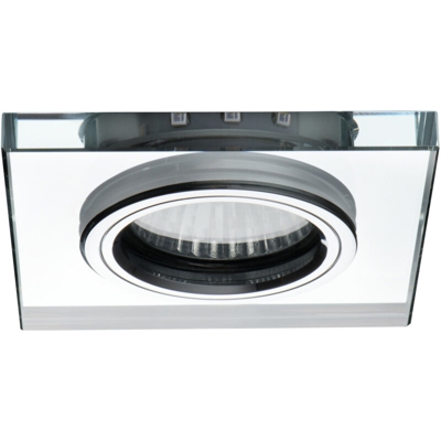 faretto incasso vetro con decoro led 220-240 volt 70 mm CE GU10 argento blu fisso interno quadrato vetro kan 24414 - KANLUX