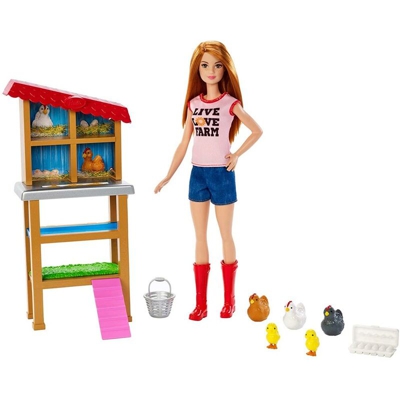 Bambola Barbie Carriera Fattoria dei Polli con Galline Pollaio e Accessori Gioco - MATTEL