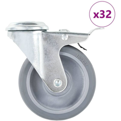 Vidaxl - Ruote Girevoli con Foro per Bulloni 32 pz 100 mm características