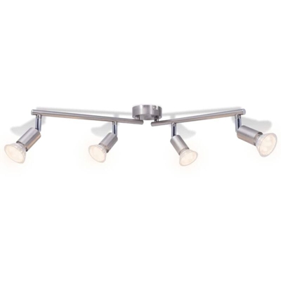 Lampada da Soffitto con 4 Faretti a LED in Nichel Satinato - VIDAXL