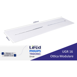 Ledlux - Pannello Led Con Ottica Modulare UGR 16 Bianco Neutro 30W 30X120cm 150LM/W Per Ufficio Enti Pubblici precio