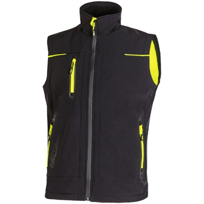 GILET TECNICO IMPERMEABILE, ANTIVENTO E TRASPIRANTE BLACK CARBON SOFT SHELL - MODELLO: UNIVERSE U-POWER - Taglia S