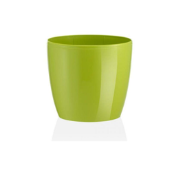 Teraplast - Vaso tondo Madeira Luxy Colour in resina colorati da esterno e giardino fiori piante -DIAM 22 x H 19.8 cm / Cedro en oferta