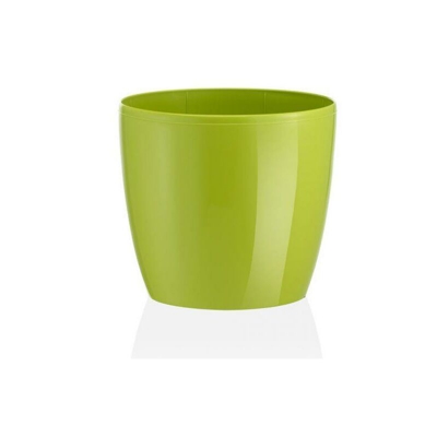 Teraplast - Vaso tondo Madeira Luxy Colour in resina colorati da esterno e giardino fiori piante -DIAM 22 x H 19.8 cm / Cedro