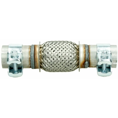 Tubo di scarico flessibile in acciaio inox 40,5 x 100 mm universale + 2 morsetti - ECD GERMANY