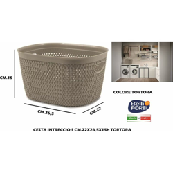 Bighouse It - CESTA INTRECCIO S CM.22X26,5X15h TORTORA en oferta