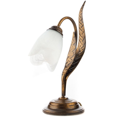 ONLI - Lampada da tavolo in metallo marrone spennellato oro in stile classico. 1 luce