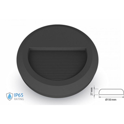 segnapasso led 2 watt 220-240 volt 55° A CE IP65 bianco naturale esterno nero tondo tec 620444 - V-TAC en oferta