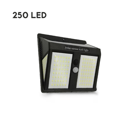 Augienb - Applique da parete di sicurezza solare da 250 LED per giardino esterno