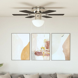 Ventilatore da Soffitto Decorato con Luce 82cm Marrone Scuro - VIDAXL en oferta