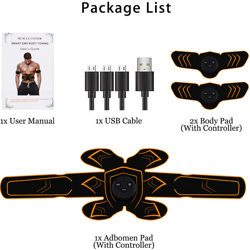 Addome Muscle Workout EMS USB Ricaricabile Attrezzatura per il corpo Stimolatore per esercizi Pasta per pancia - AUGIENB características