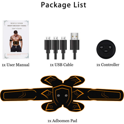 Addome Muscle Workout EMS USB Ricaricabile Attrezzatura Stimolatore per esercizi per il corpo Pancia + Pasta per le braccia - AUGIENB características