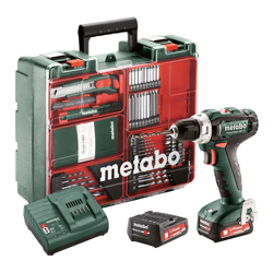 Metabo Trapano-avvitatore a batteria PowerMaxx BS 12 Set, 12V 2x2Ah Li-Ion, Caricabatteria SC 30, Valigetta in plastica, Officina mobile - 601036870 en oferta
