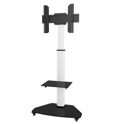 Techly Supporto a Pavimento con Mensola Trolley TV LCD/LED/Plasma 37-70'' Bianco