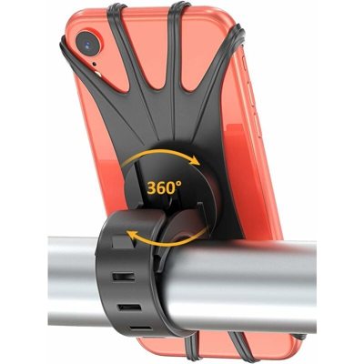 Langray - Porta Cellulare Bici, Supporto Bici Smartphone [Rotazione a 360 Gradi] Manubrio Universale Bici Moto MTB per Dispositivi Elettronici
