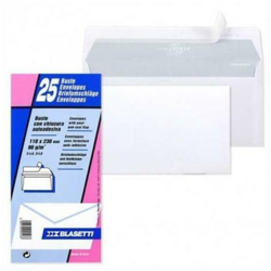 BUSTA DA LETTERA 11 x 23 bianca - s/finestra 25 pz - BLASETTI precio