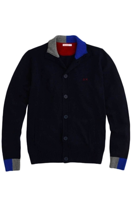 Maglia cardigan con contrasti - SUN 68