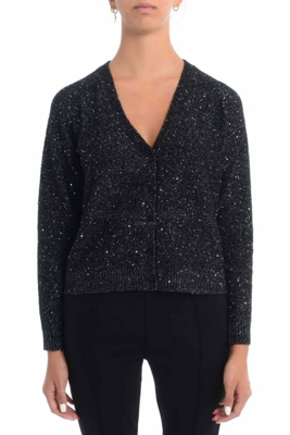 Maglia cardigan con pailettes - SUN 68