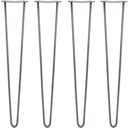 LEGS - 4 Gambe per Tavolo a Forcina 71cm 2 Rebbi in Acciaio Colore Naturale Spessore 10mm - Skiski precio