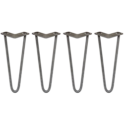 SKISKI LEGS - 4 Gambe per Tavolo a Forcina 30,5cm 2 Rebbi in Acciaio Colore Naturale Spessore 12mm precio