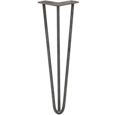 SKISKI LEGS - 4 Gambe per Tavolo a Forcina 40,6cm 3 Rebbi in Acciaio Colore Naturale Spessore 10mm