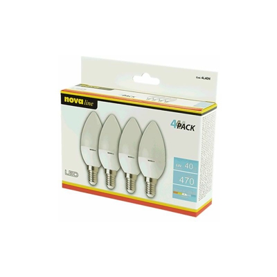 LAMPADA A LED QUADRIPACK BOX 'OLIVA' FREDD.6500K 6 W =40 W E14 -470 lm - NOVAITALIA