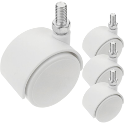 PrimeMatik - Rotelle pivotanti ruote di nylon senza freno 40 mm M8 bianco 4 pack precio